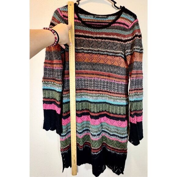 Peruvian Connection Telluride Crochet Alpaca Wool Blend Tunic Sweater/Dress XS - Picture 8 of 11